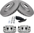TRQ Front Brake Calipers Pads Rotors Compatible with 09-18 Explorer