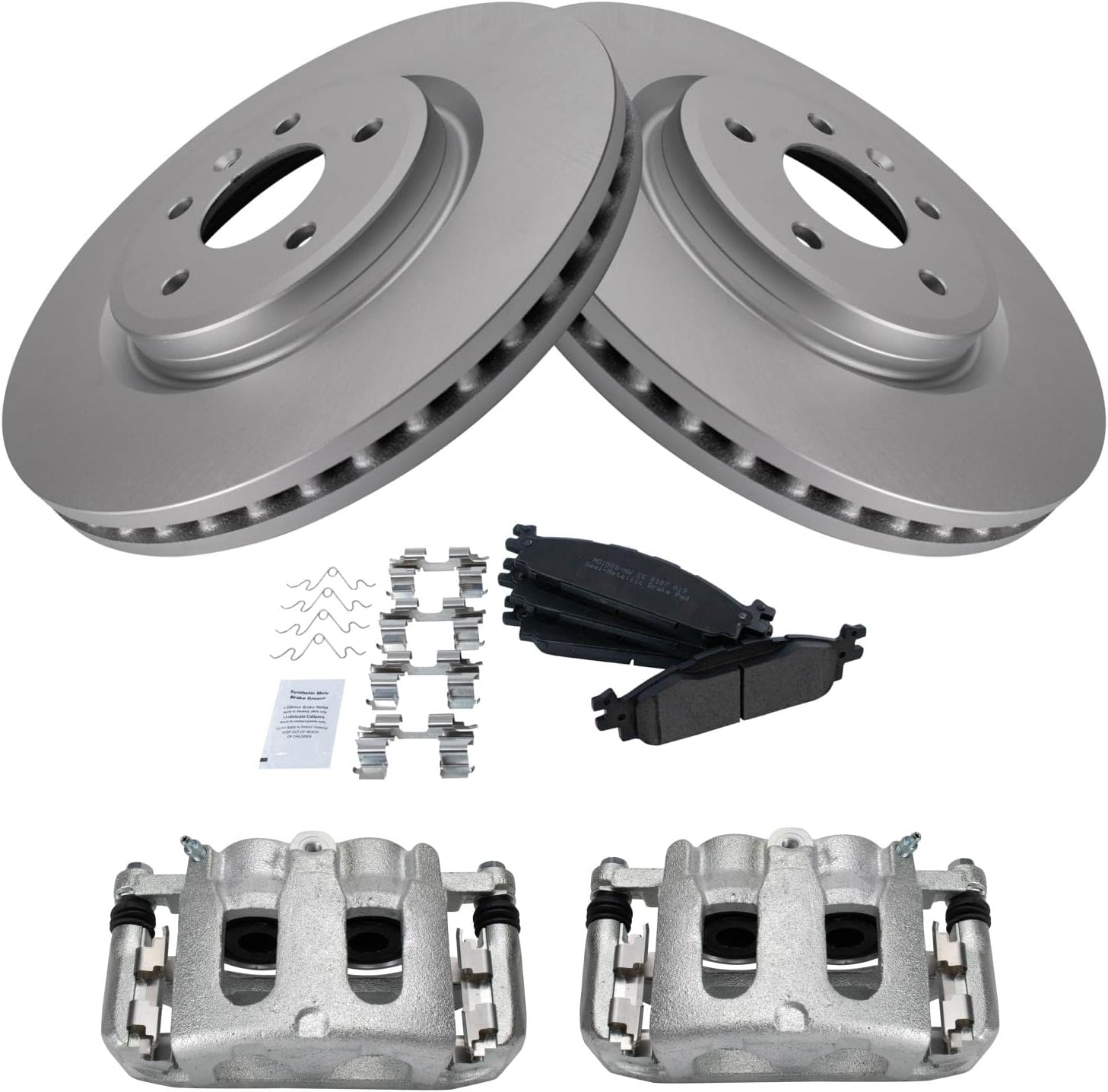 TRQ Front Brake Calipers Pads Rotors for Explorer Flex Taurus