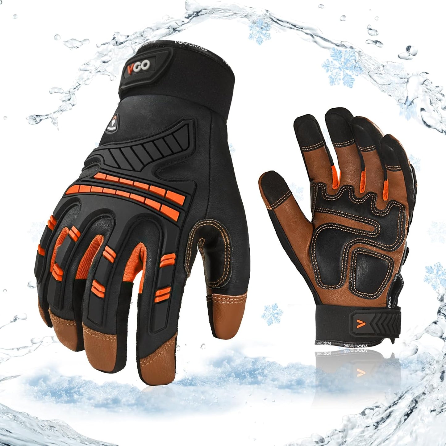Vgo Winter Waterproof Mechanic Gloves for Cold Weather Work