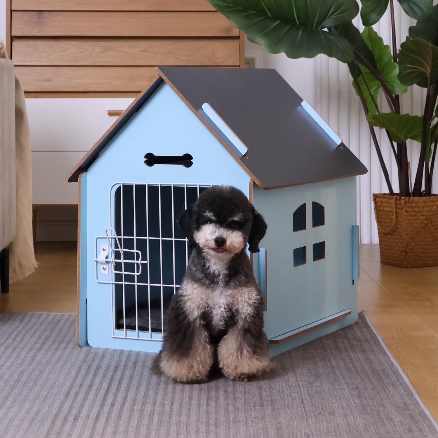 Cozy Indoor Dog House for Small Pets with Elevated Floor