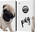 Animal Club International Pug Faces Leather Wallet Case for iPad Air 2