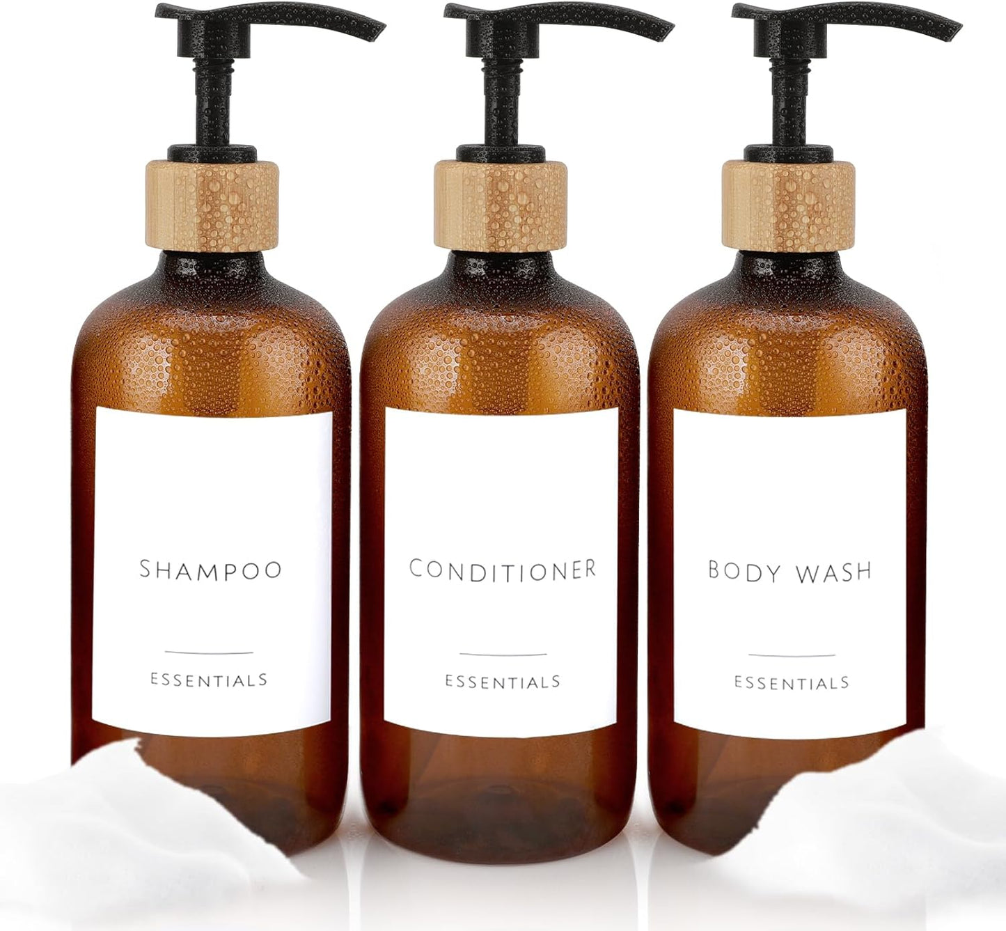 Refillable Bamboo Pump Body Wash Set