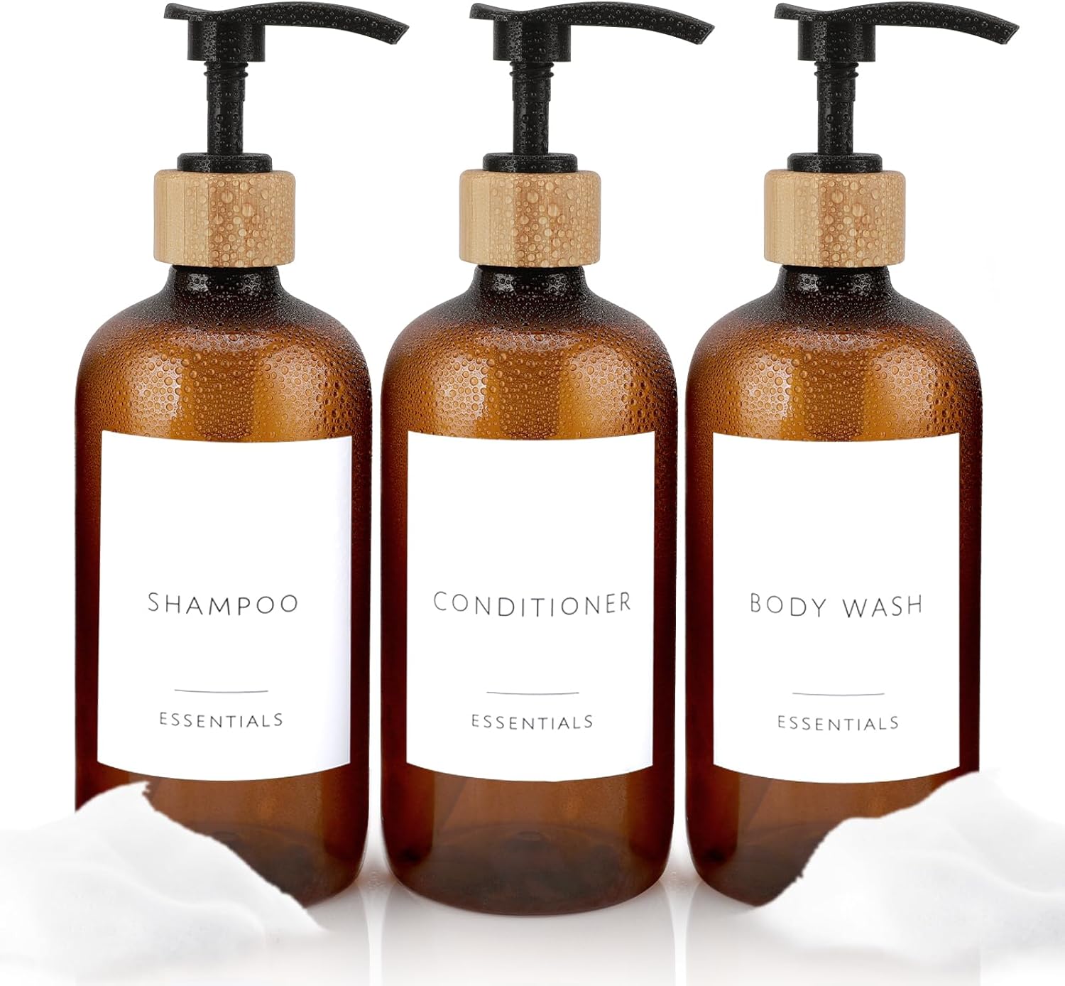 Refillable Bamboo Pump Body Wash Set