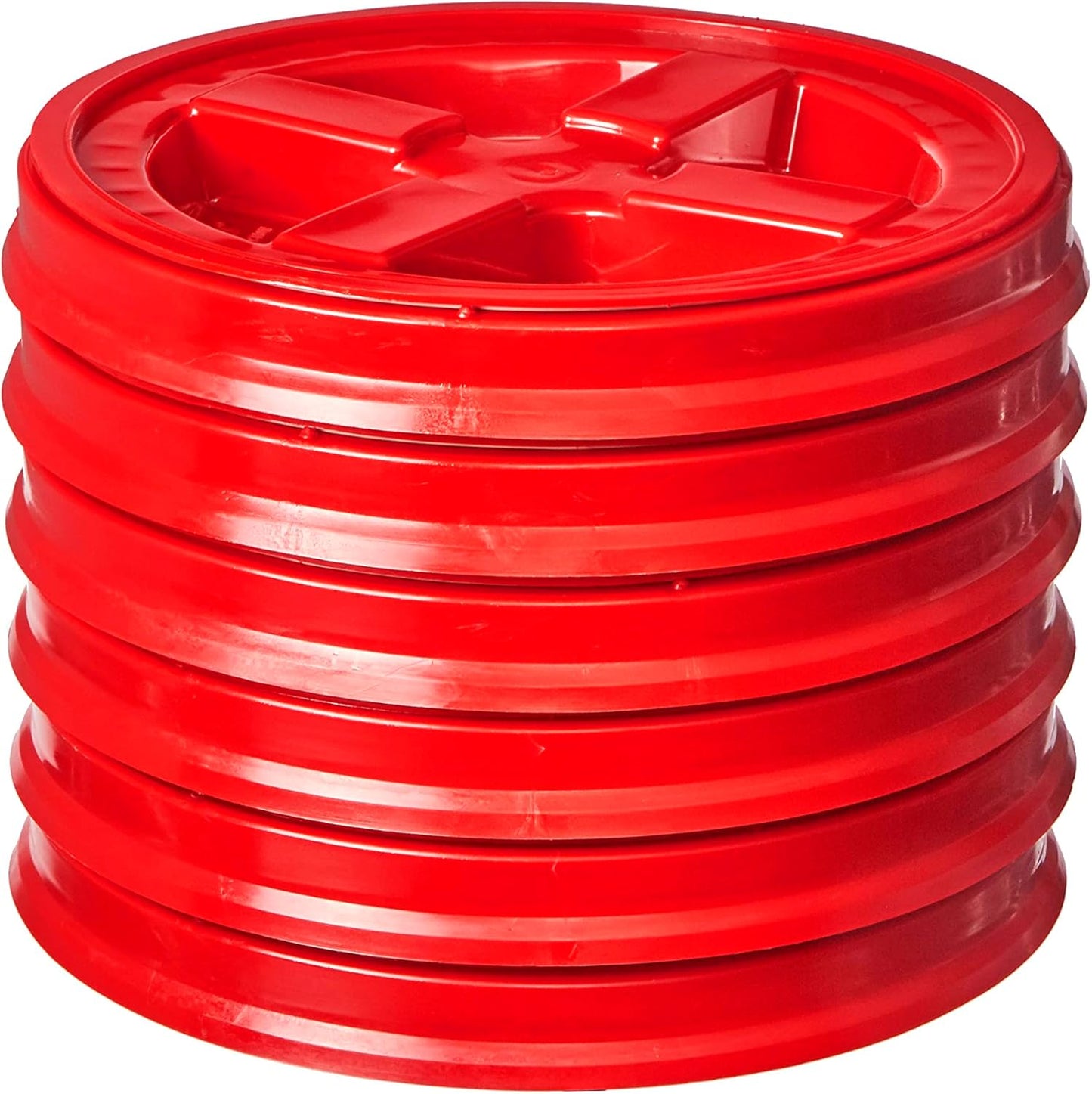 Gamma Seal Lids for 3.5 to 7 Gallon Buckets - Pack of 6 Red