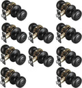 10 Pack Black Door Knobs Interior - Aged Bronze Privacy Door Knob Set