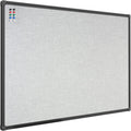 Cork Linen Bulletin Board 36 x 24 in - Grey with Black Frame
