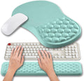 Light Blue Ergonomic Mouse Pad Wrist Support 2 in 1 Set - Memory Gel