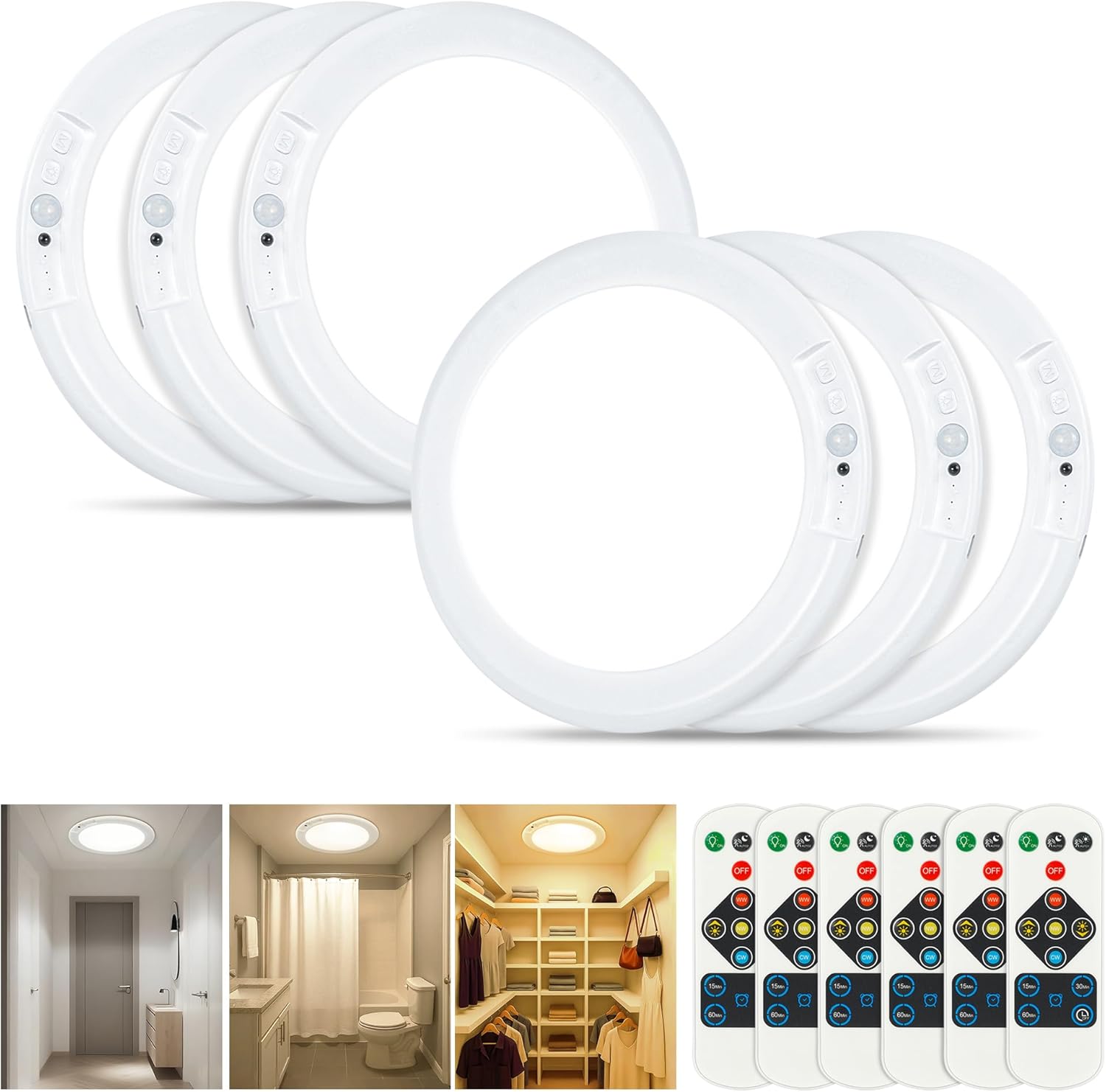 Rechargeable Ceiling Light with Remote for Motion Activation