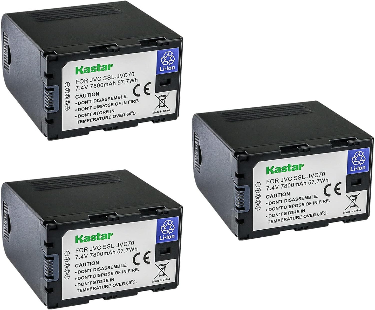 Kastar SSL-JVC70 Battery 3-Pack for JVC Cameras - Reliable Power