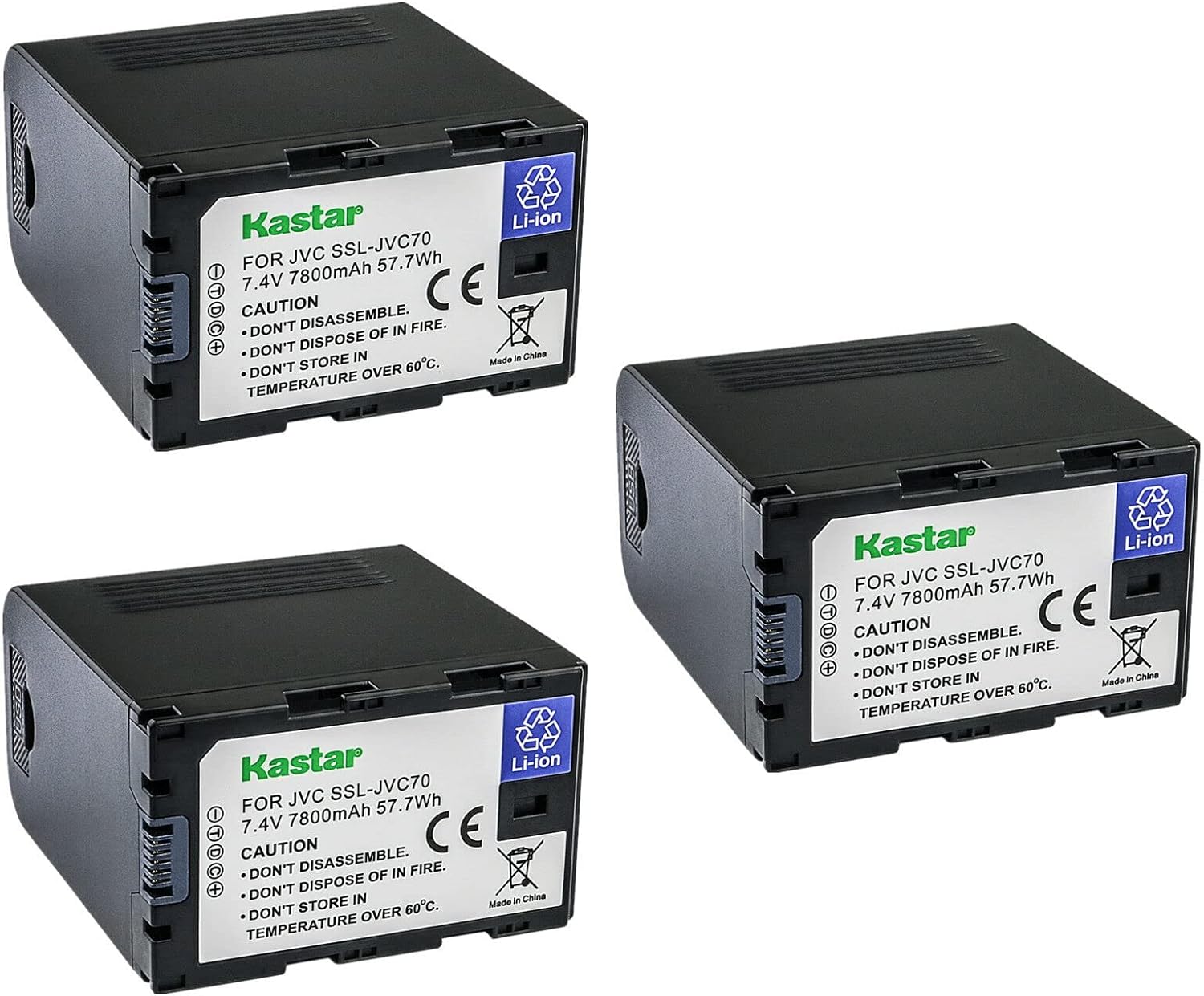 Kastar SSL-JVC70 Battery 3-Pack for JVC Cameras - Reliable Power