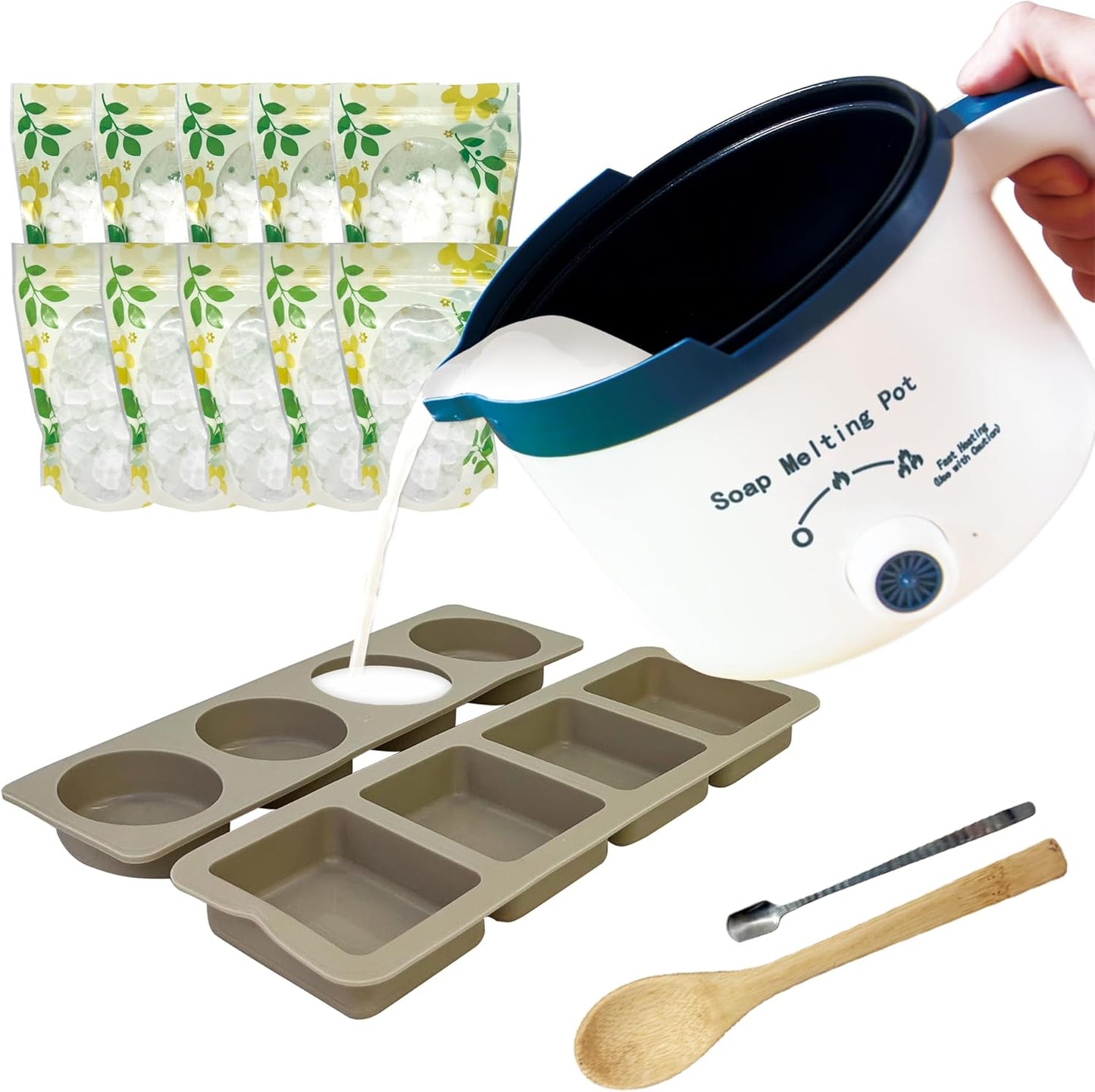 PIUH Soap Melter Kit with 5lbs Soap Base for Easy Soap Making
