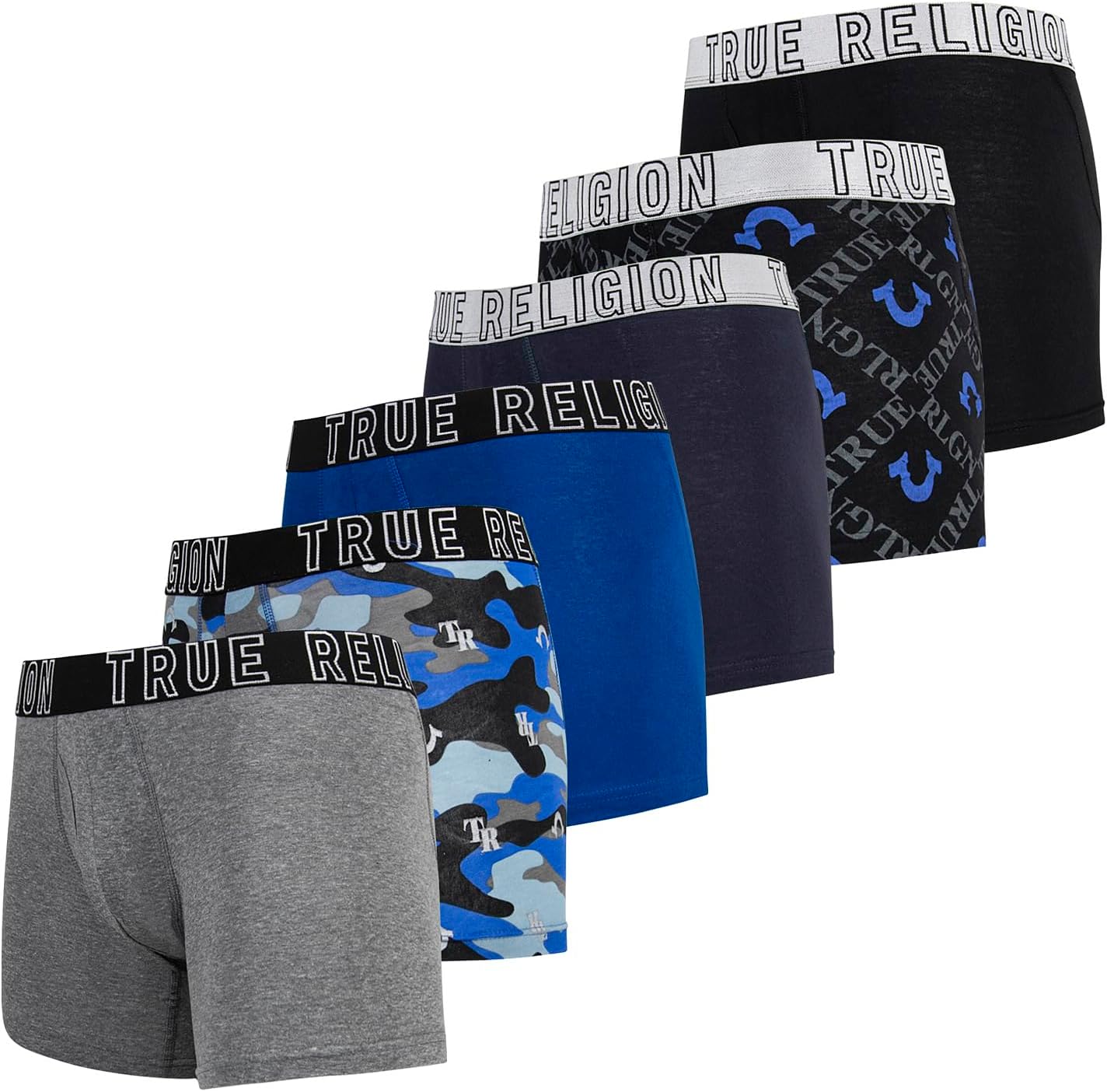 True Religion Mens Boxer Briefs Cotton Stretch Underwear Pack of 6