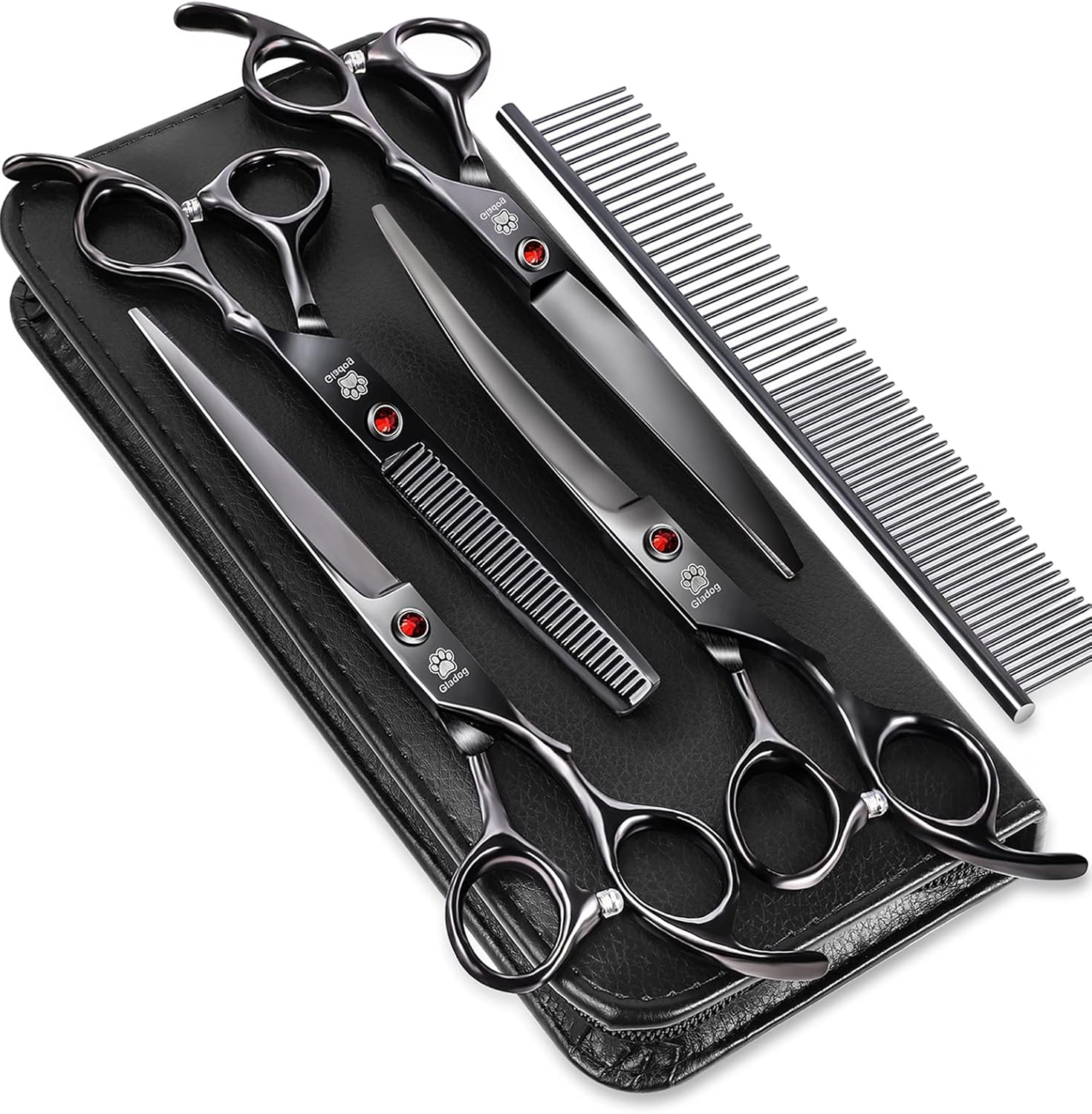 Professional Dog Grooming Scissors Kit with Safety Tips for Pets