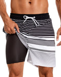 Mens Swim Trunks with Compression Liner 2-in-1 Quick Dry Beach Shorts
