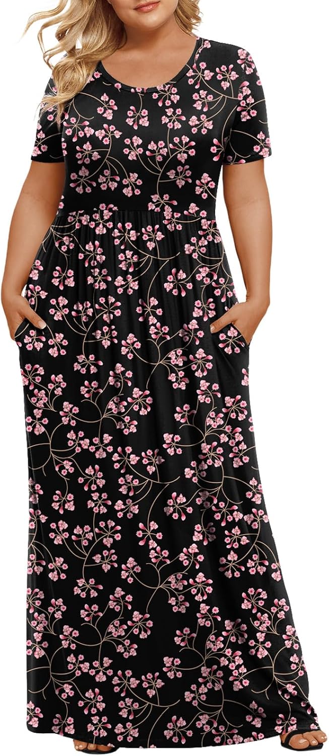 LONGYUAN Women's Plus Size Maxi Dresses for Curvy Women