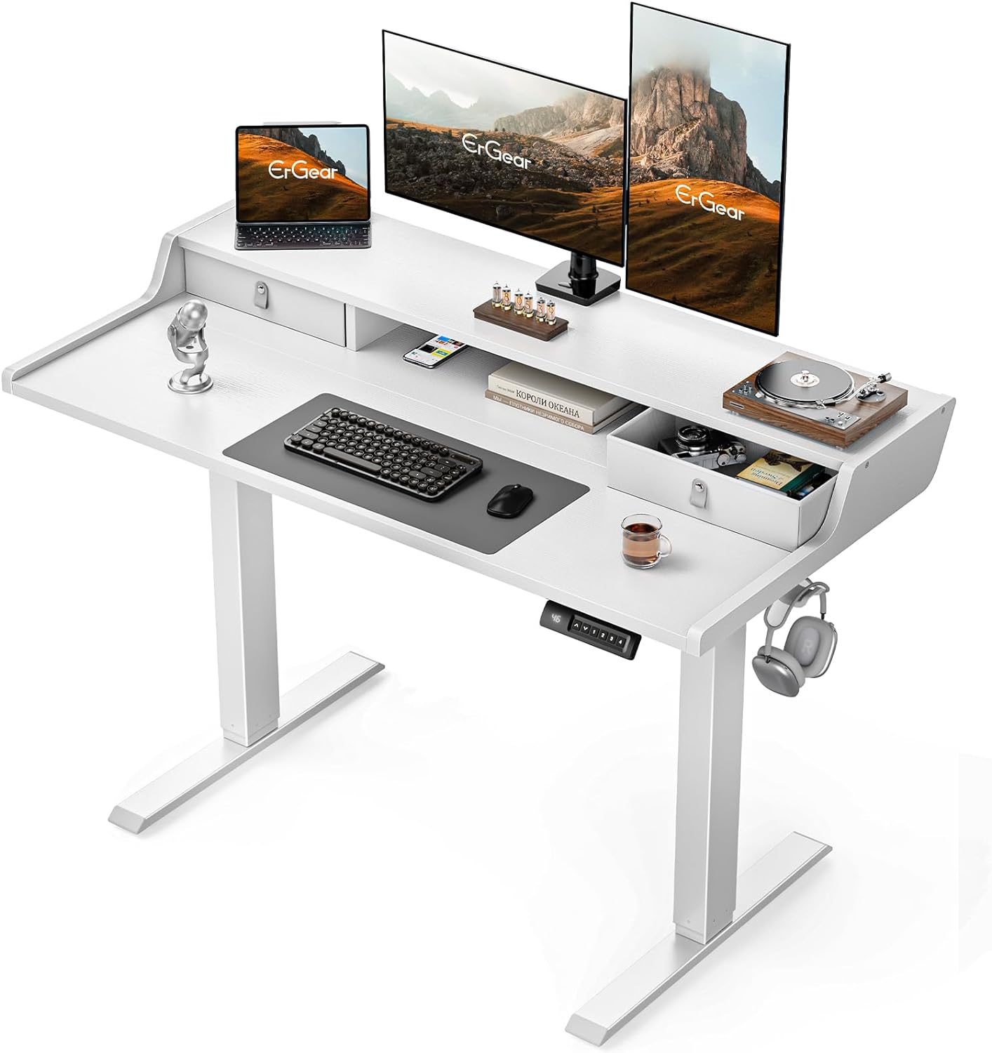 ErGear Electric Standing Desk: Height-Adjustable & Storage-Savvy