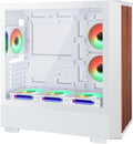 D2-W-F High Airflow Tempered Glass Mid-Tower PC Case - Walnut Front