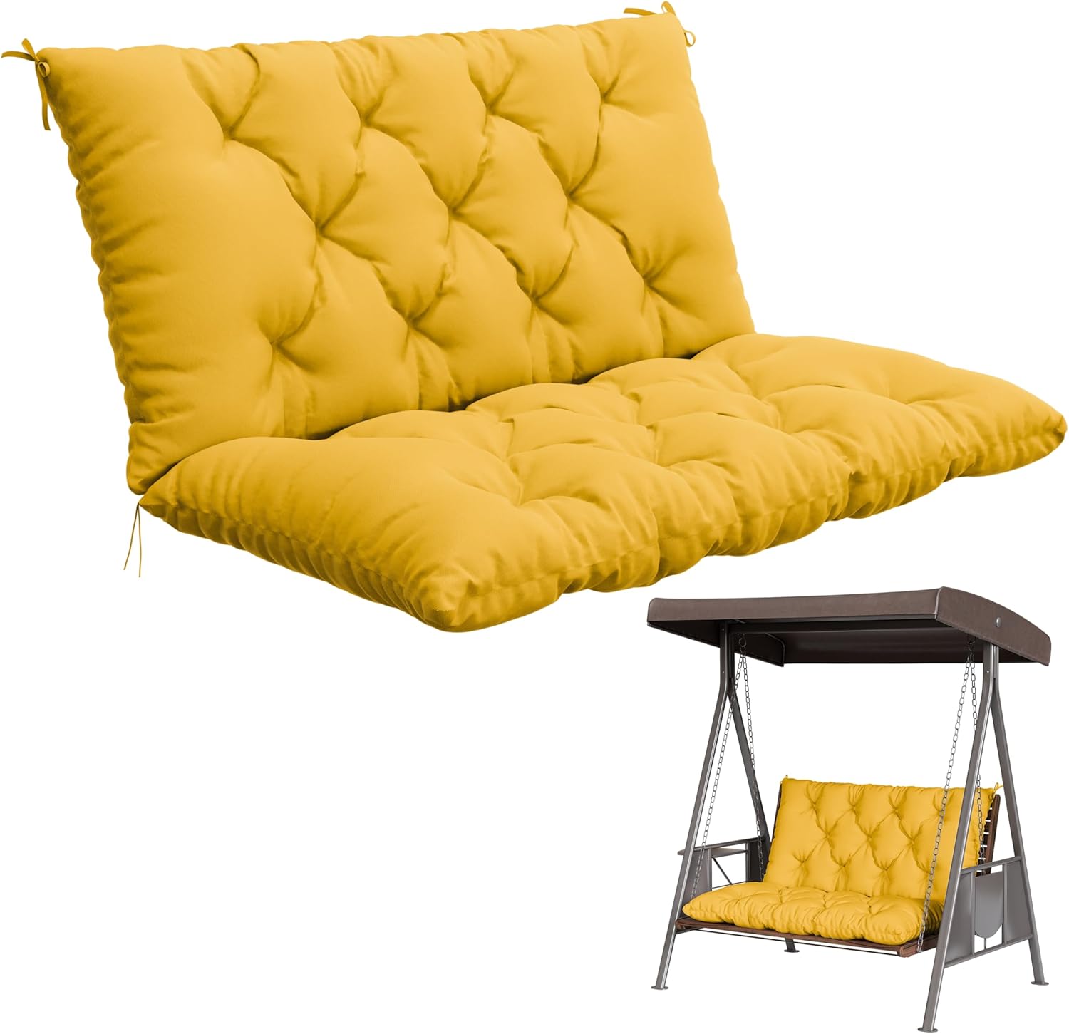 Porch Swing Cushion with Backrest for Outdoor Furniture Comfort