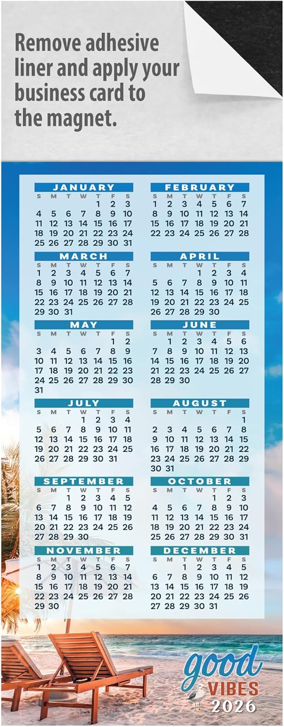 2026 Magnetic Yearly Glance Calendar for Business Marketing