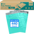 Poly Mailers 12x15.5 in Teal (440 Pack) - Bulk Self-Seal Shipping Bags