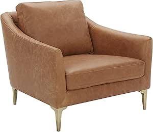 Rivet Alonzo Contemporary Leather Living Room Accent Chair Review