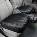 2 Pack Leather Front Car Seat Cover Bottom - Black PU, Waterproof