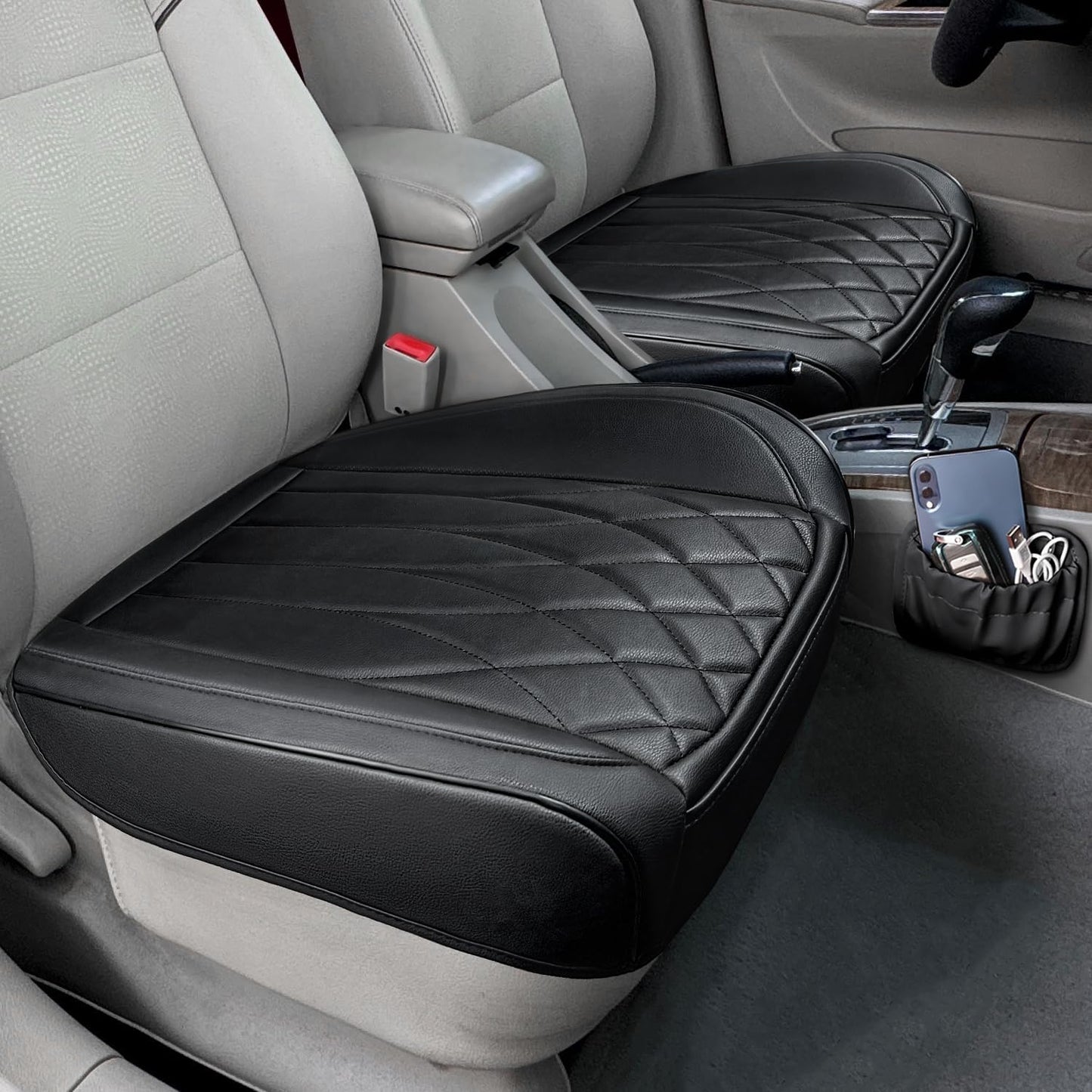 Universal Anti-Slip Car Seat Covers with Storage Pocket - Black