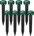 8Pack Mole Repellent Solar Powered Stakes - Ultrasonic Lawn Deterrent