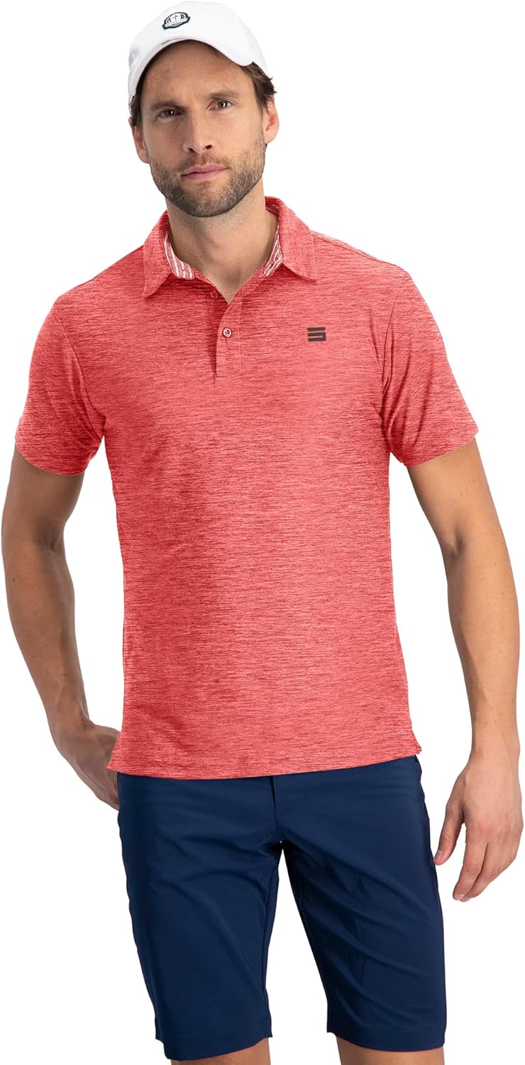Three Sixty Six Golf Shirts for Men - Slim Fit Dry Fit Polo