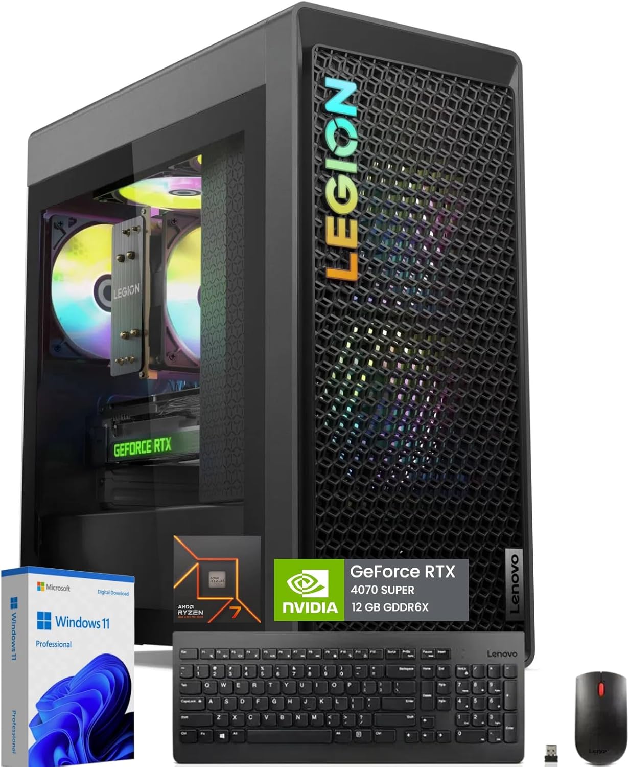 Lenovo Legion Tower 5 Gaming Desktop with Ryzen 7 and RTX 4070