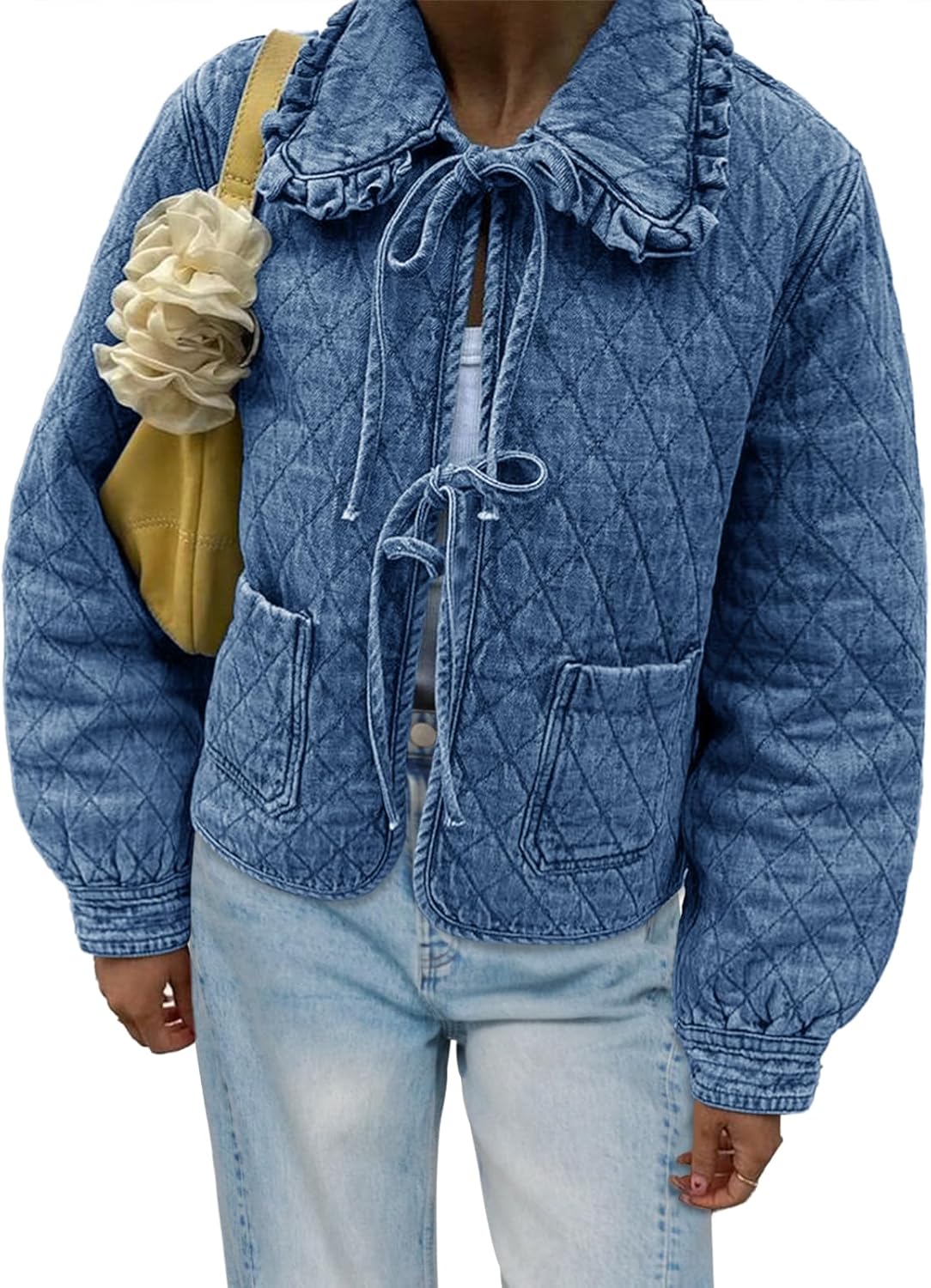 Stylish Quilted Denim Puffer Jackets for Women in Fall Fashion