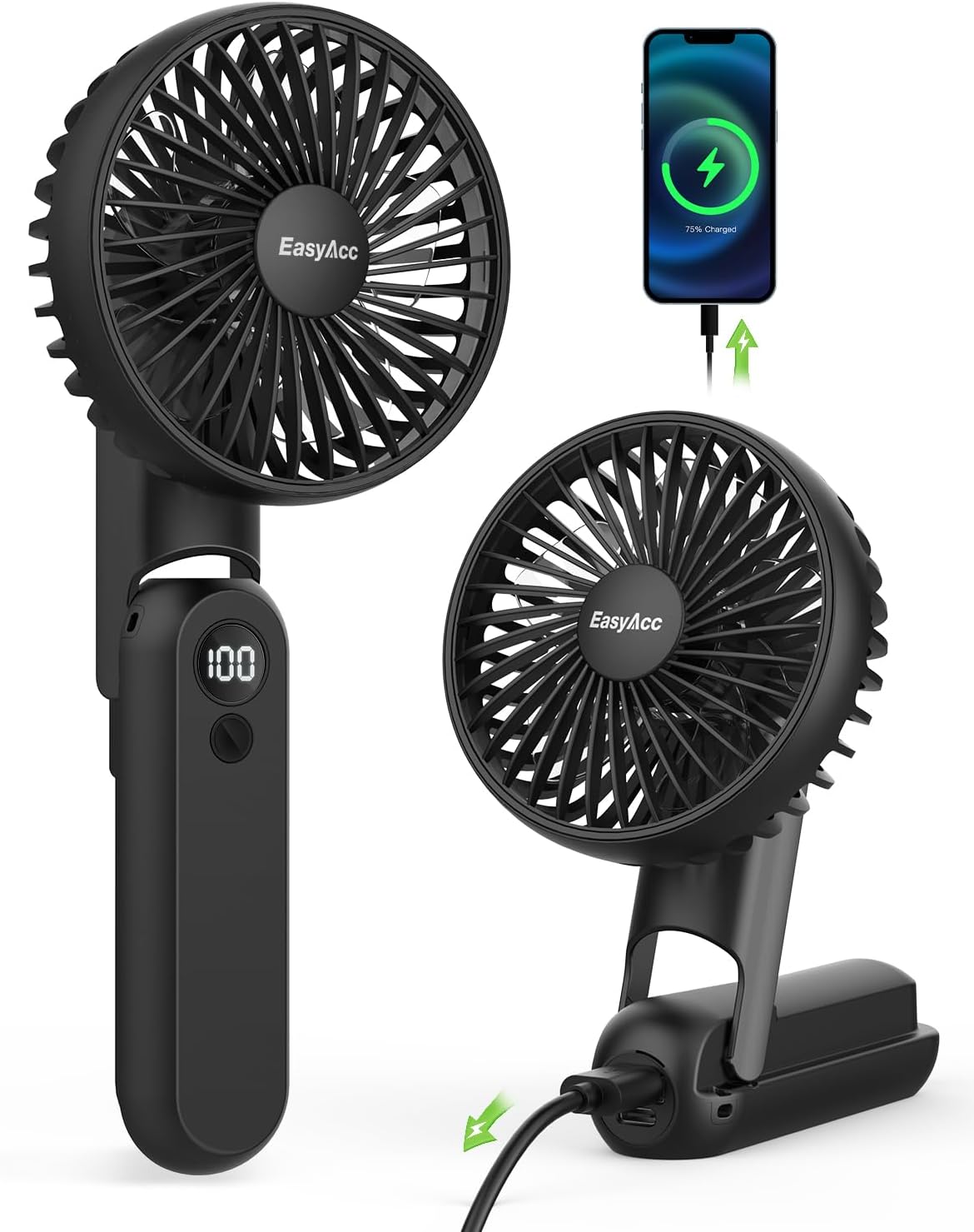 Powerful 32H Portable Handheld Fan
