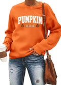 Pumpkin Season Sweatshirt Fall Crewneck - Cozy Embroidered Pullover