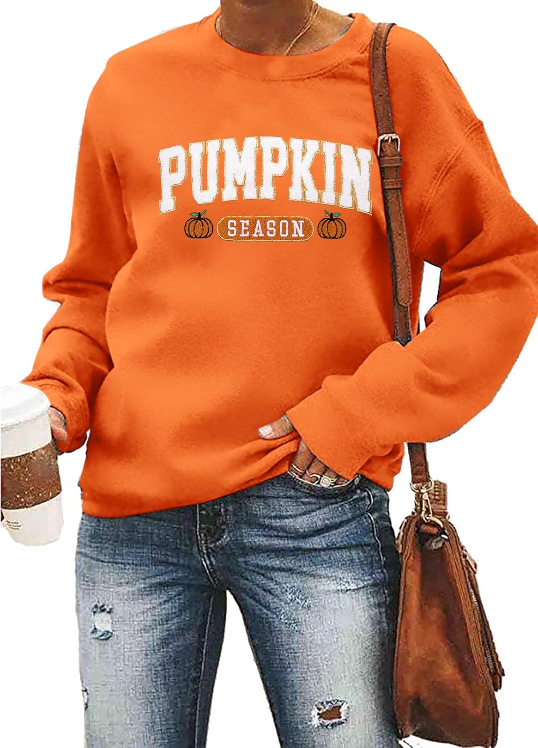 Pumpkin Season Sweatshirt for Women: Cozy Fall Crewneck Top