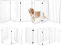 Metal Freestanding Dog Gate with Door 120in Wide - Sturdy
