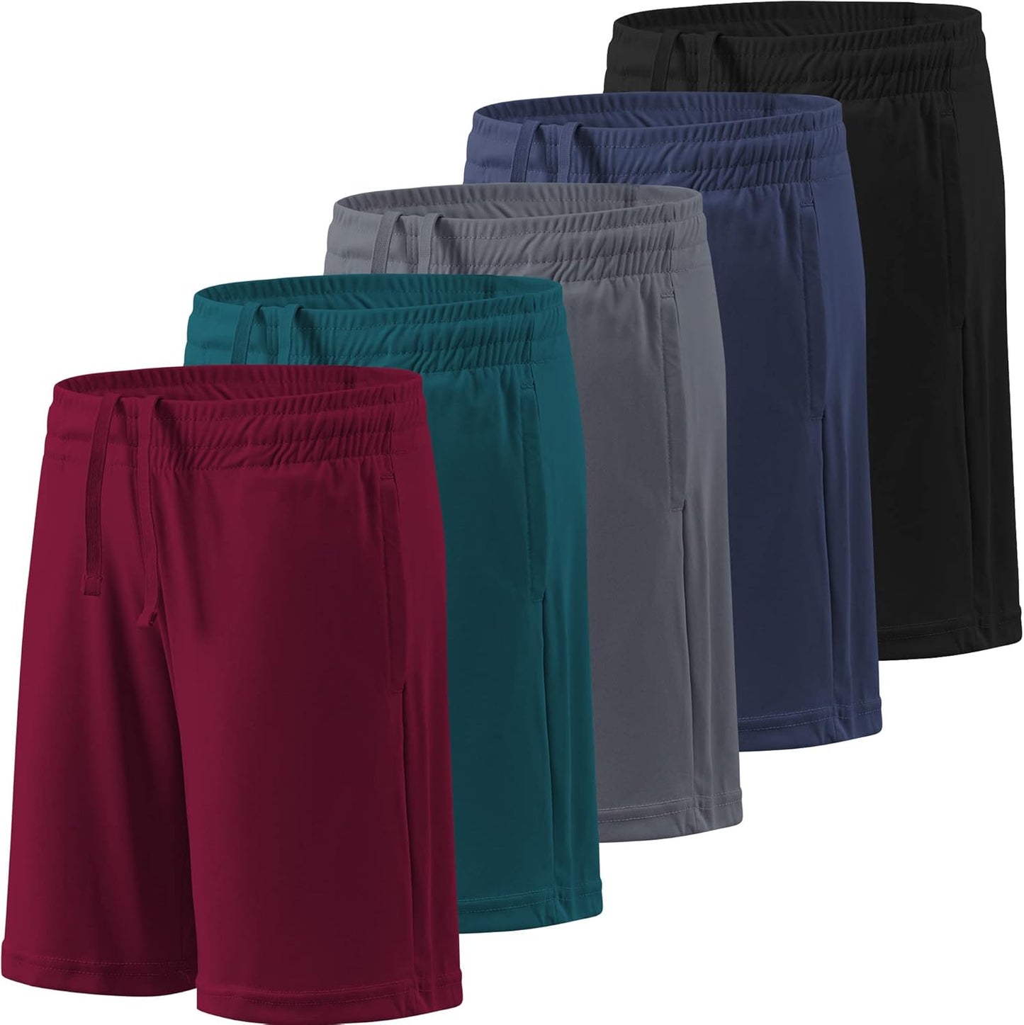 BALENNZ Boy's 5-Pack Athletic Shorts for Active Performance