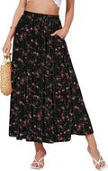 NASHALYLY Women's High Waisted Maxi Skirt - Flowy Chiffon (Style LCXY)