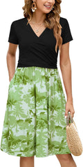 OUGES Women's V Neck Midi Maternity Nursing Dress with Pockets Casual