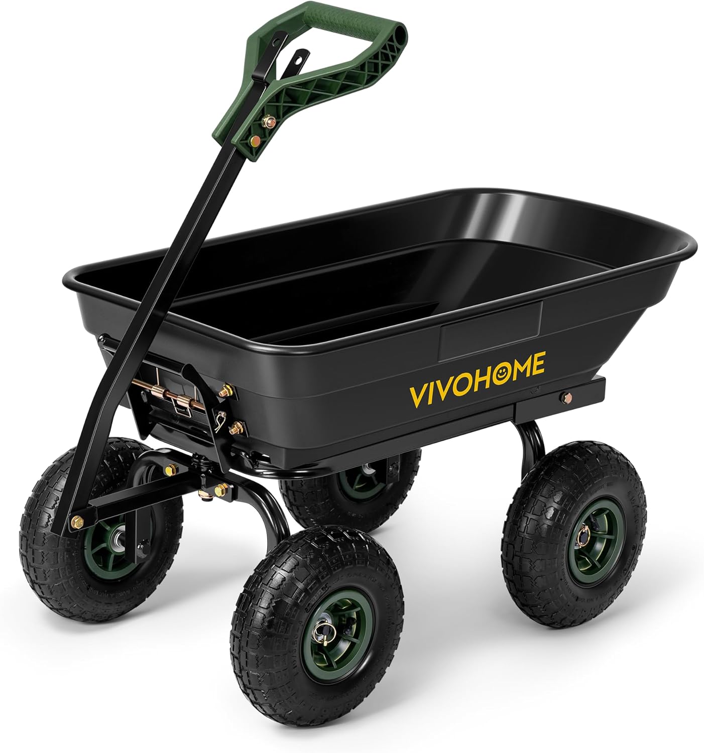 VIVOHOME 4 Cu.Ft Wheelbarrow Garden Cart for Heavy Duty Use