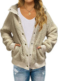 MEROKEETY Womens Fleece Sherpa Jacket - Cozy ButtonDown Outerwear