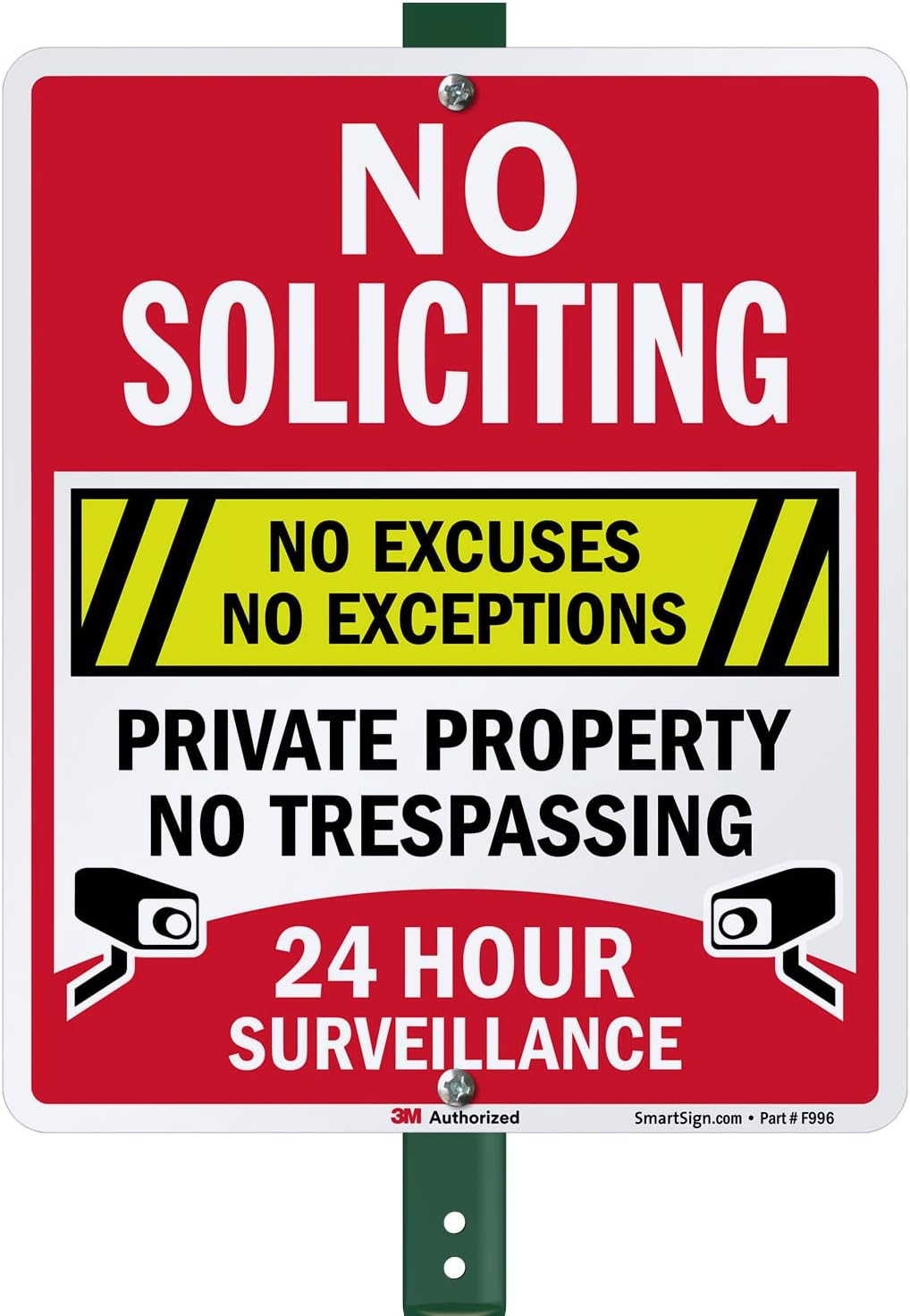SmartSign 12 x 10 inch No Soliciting Yard Sign with Stake
