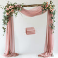 Dusty Rose Wedding Arch Draping Fabric Backdrop 4 Panels - Sheer 20ft