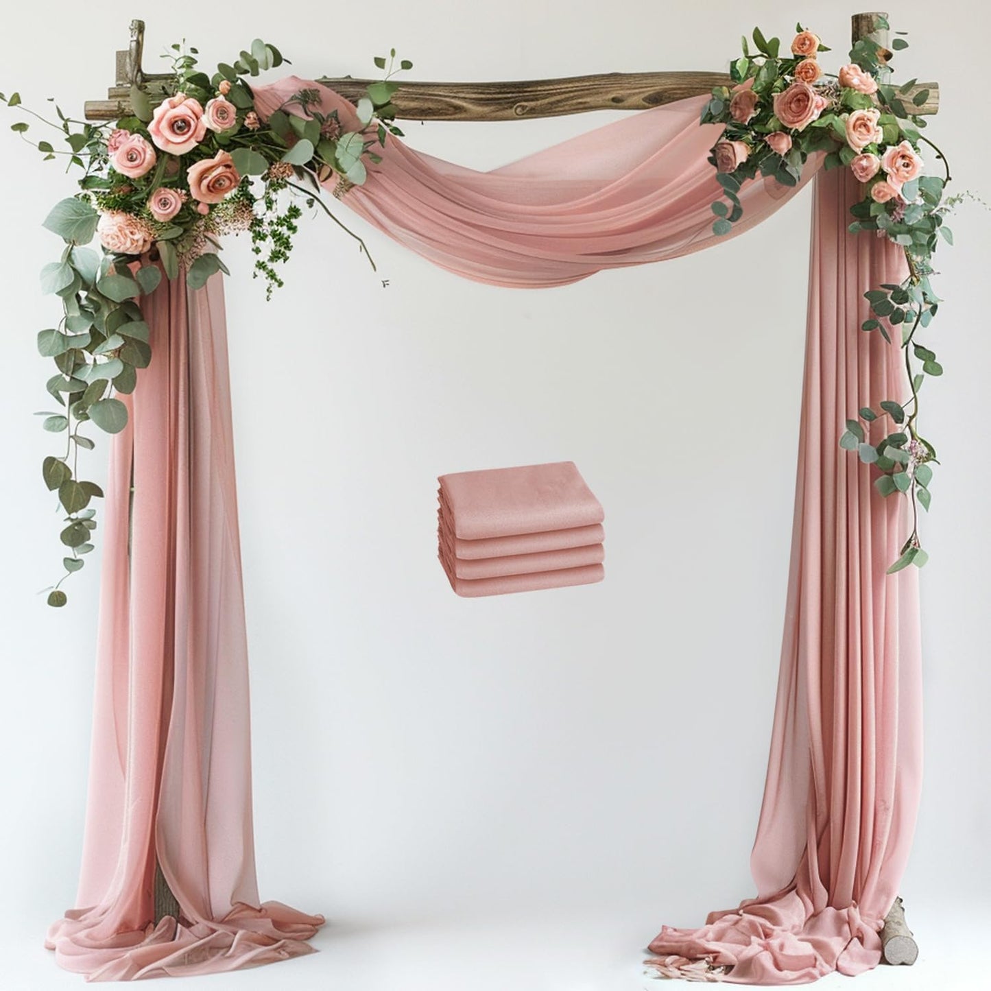 Dusty Rose Wedding Arch Draping Fabric Backdrop for Ceremonies