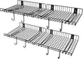 4 Pack Garage Wall Shelf - Heavy Duty Metal Floating Shelves