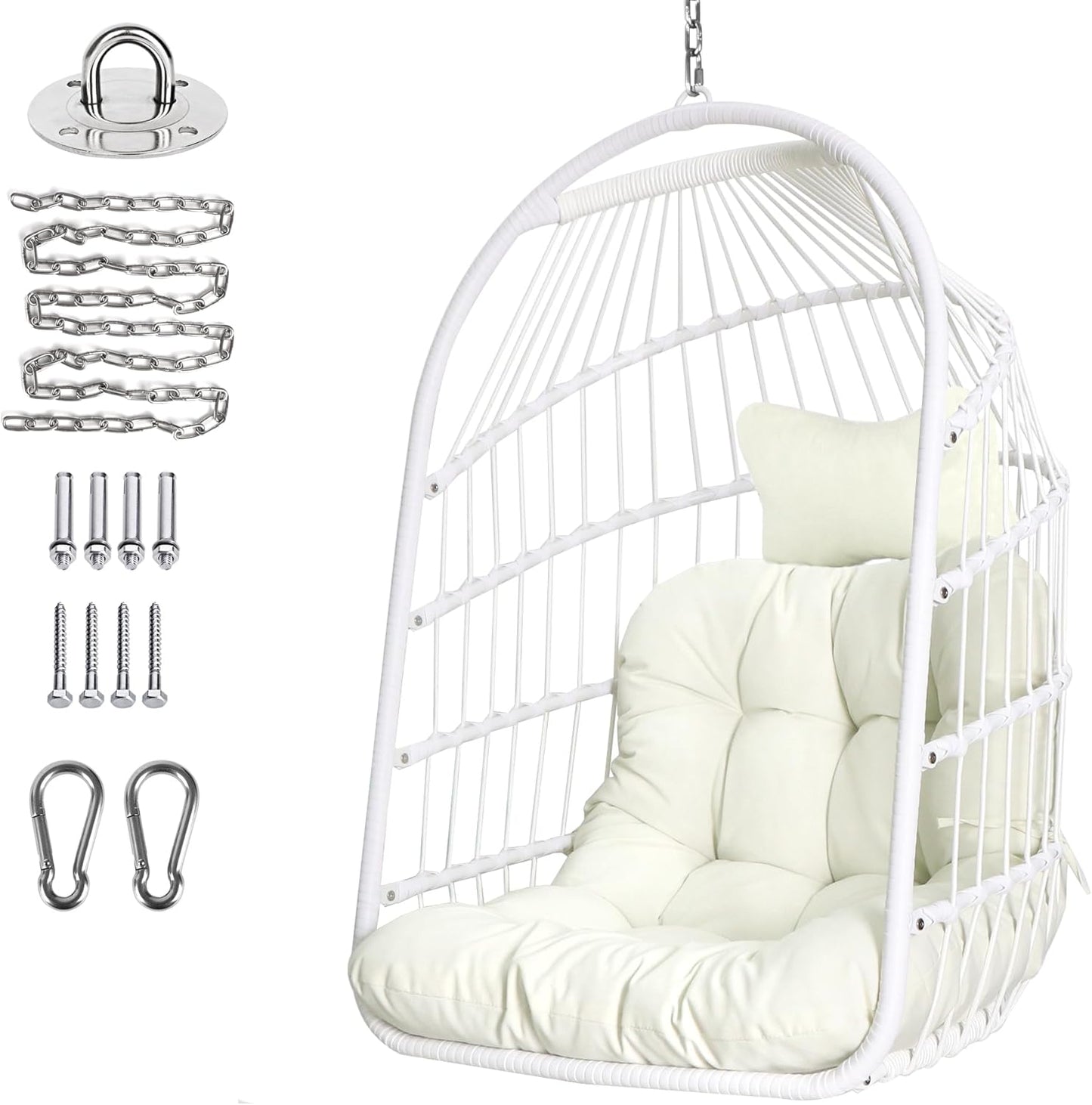 Chihee Egg Chair Foldable Wicker Rattan Swing for Indoor Outdoor