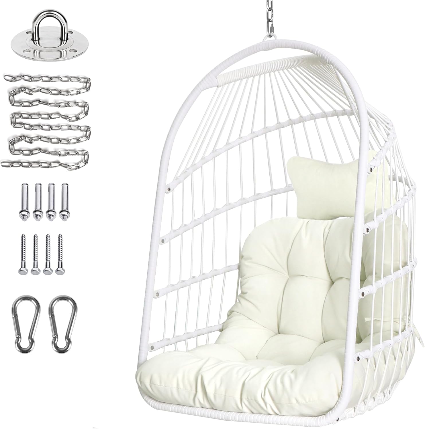 Chihee Egg Chair Foldable Wicker Rattan Swing for Indoor Outdoor