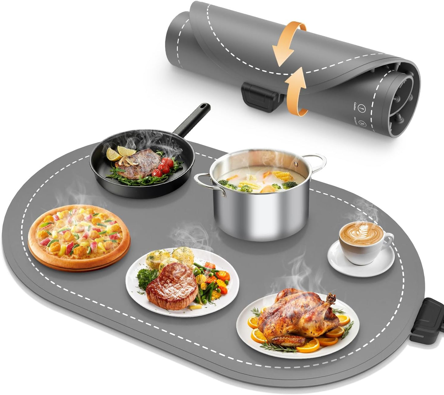 Warming Mat for Food with Adjustable Temperature Timer and More