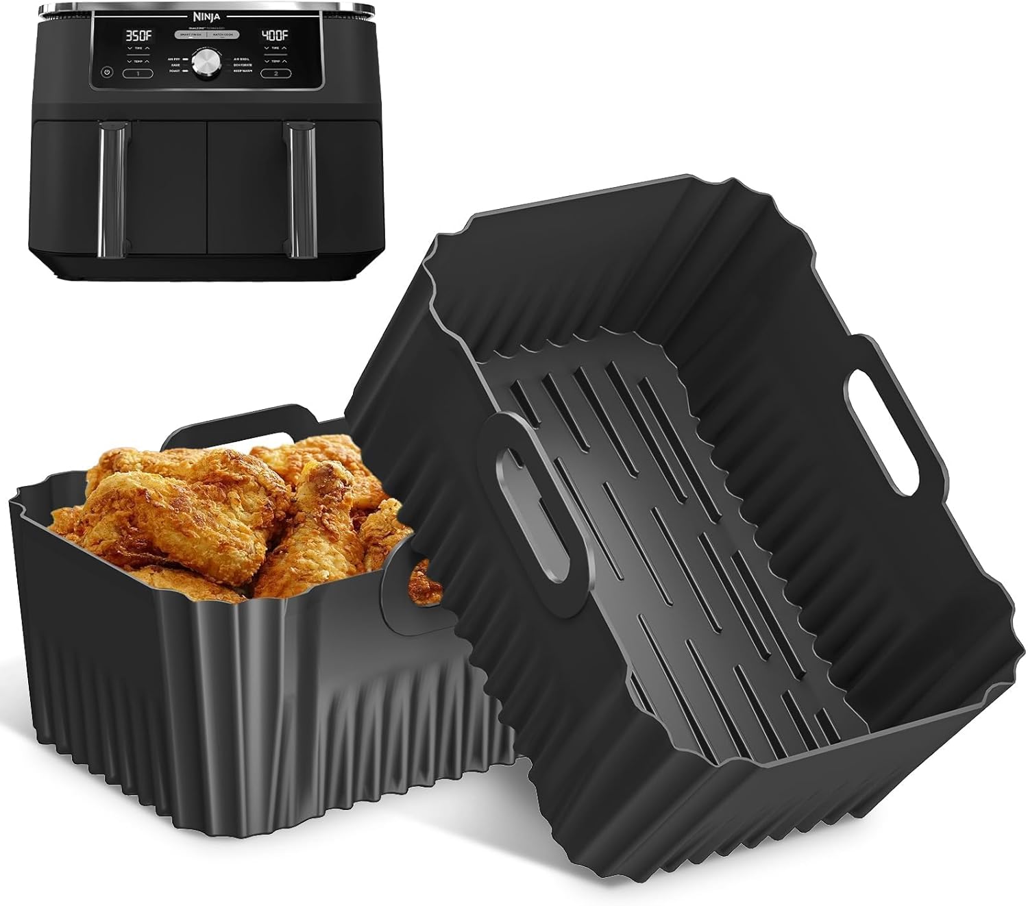 CEGOUT Reusable Silicone Liners for Ninja Air Fryer - Crispier Results!