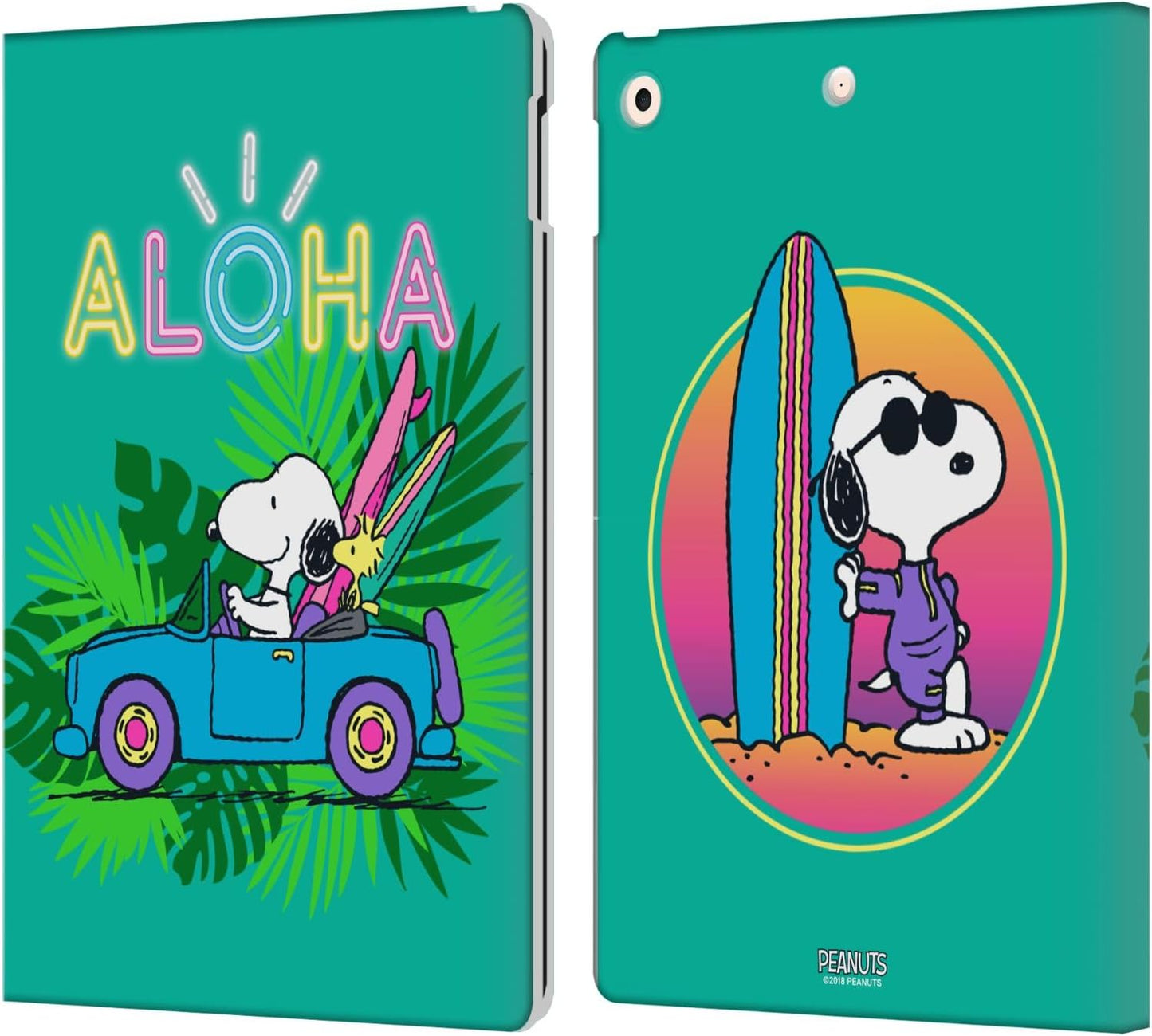 Peanuts Tropical Surf Snoopy Aloha Leather Wallet Case for iPad