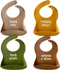 Silicone Feeding Bibs | Dishwasher Safe Waterproof Adjustable - Easy